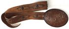 Ralph Lauren Collection Brown Tooled Concho Leather Large Buckle Belt Size Med