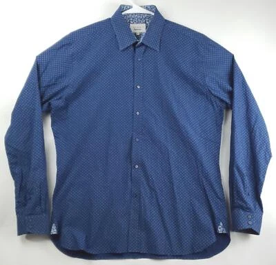Camisa de vestir Ted Baker para hombre 16,5 36/37 azul manga larga algodón resistencia puño abatible Foto 1 de 4