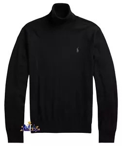 Polo Ralph Lauren Washable Wool Roll Neck Jumper XL Black RRP £199 - Picture 1 of 5
