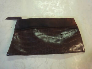 Victorias secret brown faux aligator cosmetic bag pouch