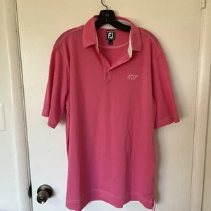 Footjoy FJ Polo Shirt Men's Large Pink Short Sleeve Golf 1757 Embroidered - Picture 1 of 8