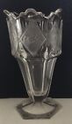 Vase Cristal Hexagonal 6 Décors En Losange Fleurs & Fruits Opalescents Art Déco