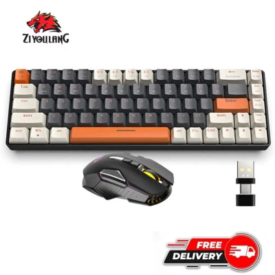 Wireless Mechanical Gaming Keyboard Mouse Bluetooth USB C Recevier Hot Swapp - image 1 of 4