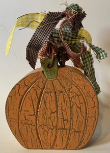 Alambre naranja con acabado craquelado de madera de calabaza con tapa de trapo - Imagen 1 de 6