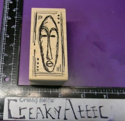 MÁSCARA CULTURA DIBUJO PRIMER PLANO SELLO DE GOMA MAGENTA 37053I CREAKYATTIC Foto 1 de 2