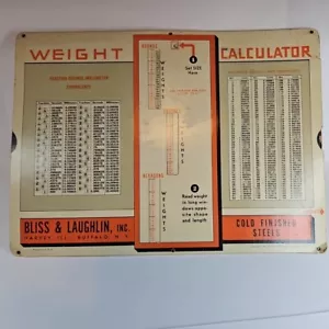Calculadora de peso de acero vintage círculos de grandes tamaños - regla deslizante Bliss Laughlin - Imagen 1 de 9