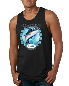 Camiseta sin mangas gráfica Blue Marlin para pesca de peces para hombre - Imagen 1 de 9
