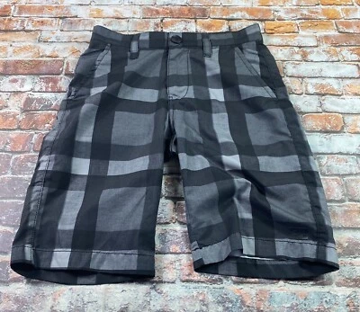 Billabong 混合短裤男孩尺寸 25 灰色格子弹力休闲儿童 — 第 1/4 张图片