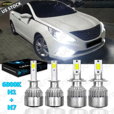 Комбинированный комплект светодиодных ламп для фар для Hyundai Sonata 2002-2008 - 6000K H1+H7 - Изображение 1 из 4
