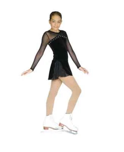 Chloe Noel Girls Black Figure Skating Competition Dress in Black Childs XSmall - Picture 1 of 1