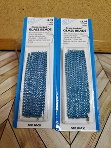 NOS 2 Pack EZ International Cross-Locked Glass Beads Peacock 3 Yards Made in USA - Picture 1 of 4