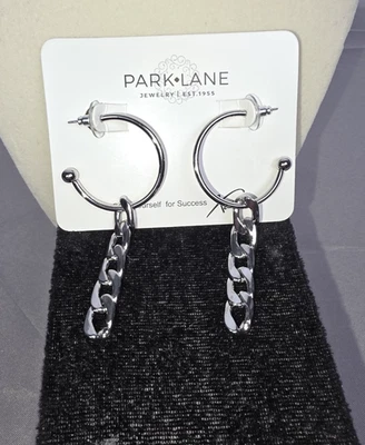 Pendientes perforados Park Lane ELLIS color plata 2 en 1 estilo aros llamativos ¡NUEVOS!! Foto 1 de 4