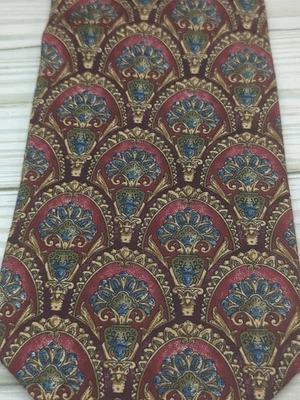 Corbata de seda Karl Lagerfeld 4" diseño florero florero hecho en EE. UU. 56" largo Foto 1 de 4