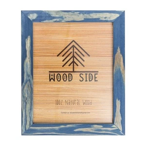 Rustic Wooden Picture Frame 11x14 - Natural Solid Eco Distressed Wood for Wal... - Picture 1 of 9