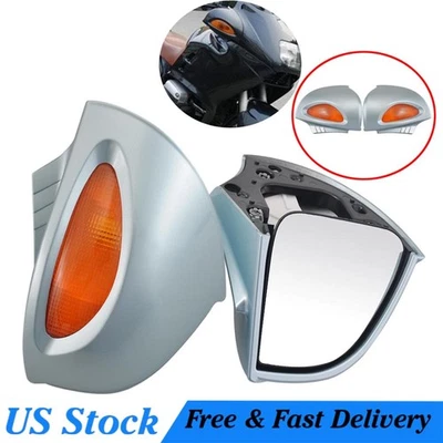 Par de espejos retrovisores laterales para motocicleta azul claro aptos para BMW R1100 RT R1100 RTP Foto 1 de 4