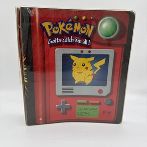 Vintage Pokémon Card Binder Thunder Wave Electric Pikachu Nintendo 1998 - Picture 1 of 12