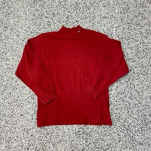 Vintage Nike Shirt Mens L Red Long Sleeve Golf Mock Y2K - Picture 1 of 4