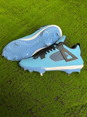 Jordan 4 Baseball Metal Cleats Travis Scott Inspired Custom Size 10 Mens  - Image 1 of 4