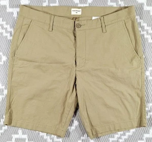 Dockers Herren taupe beige flache Vorderseite Chino kurz W34 Reißverschluss Hosenschlitztaschen - Bild 1 von 13