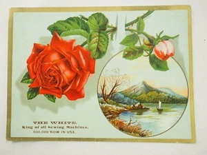 The White King of all Sewing Machines C.W.Burks Natick Mass Victorian Trade Card - Picture 1 of 5