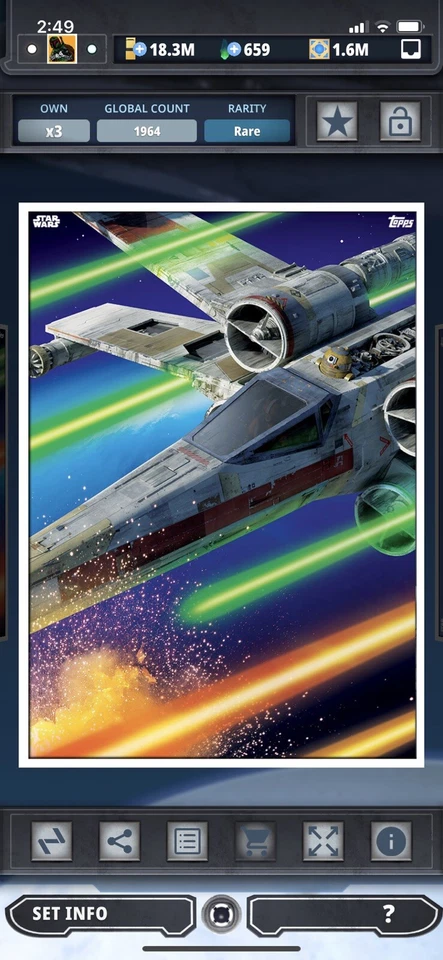 Topps Star Wars Digital Card Trader White Saga - Vehicles X-Wing Fighter Award - Image 1 of 1