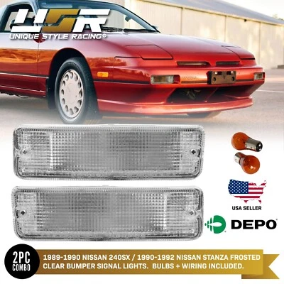 DEPO Clear Bumper Signal Light For 1989-1990 Nissan 240SX S13 / 1990-1992 Stanza - Image 1 of 4
