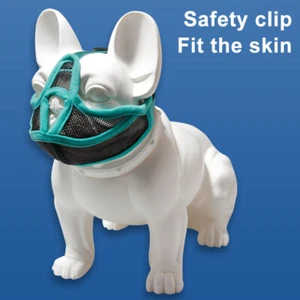 Short Snout Pet Dog Muzzle Adjustable Bulldog Muzzle Dog Mouth Mask Stop Barking - Picture 1 of 15