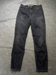 Frank & Eileen Jeans Women 29 Black Sligo High Rise Crop Raw Edge Stretch Skinny - Picture 1 of 10