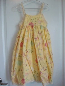 Baby Gap CROCHETT ROSE Yellow Floral Dress Girl Size 5 5T 5 years NWT - Spring - Picture 1 of 10