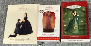 Lot of 3: Hallmark Keepsake Ornaments: Gone with the Wind theme 2000, 2006, 2015 - Picture 1 of 4