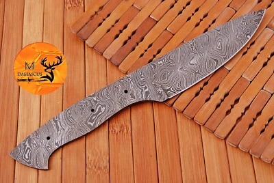 CUSTOM HANDMADE FORGED DAMASCUS STEEL BLANK BLADE SKINNING HUNTING KNIFE 1415