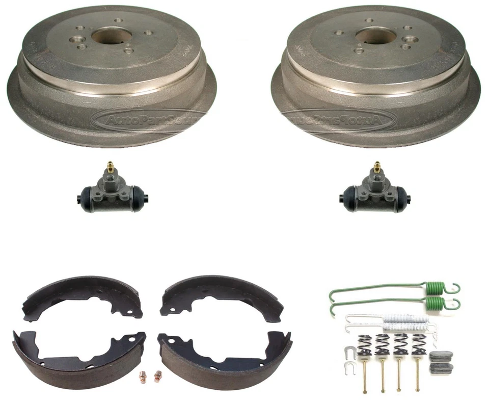 Rear Brake Drums Brake Shoes Springs Wheel Cylinders for Toyota Sienna 1998-2003 - Image 1 of 4