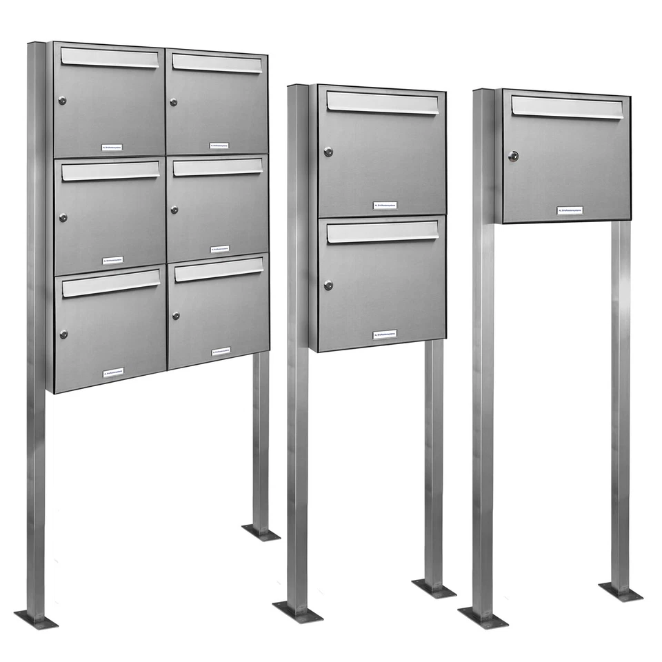 Edelstahl Briefkasten Standbriefkasten Briefkastenanlage - Post stehend - Bild 1 von 1