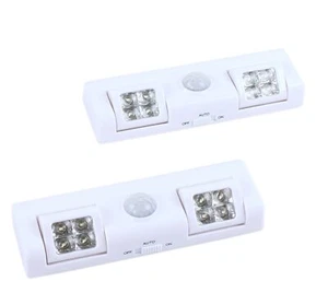 8 Led Portable Motion Sensor Light Auto On/off Night Light Battery Operated Grea - Picture 1 of 7