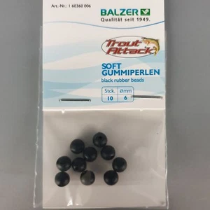Balzer Trout Attack Soft Gummiperlen 6mm Softgummiperlen Schwarz Black Pearl OVP - Picture 1 of 1