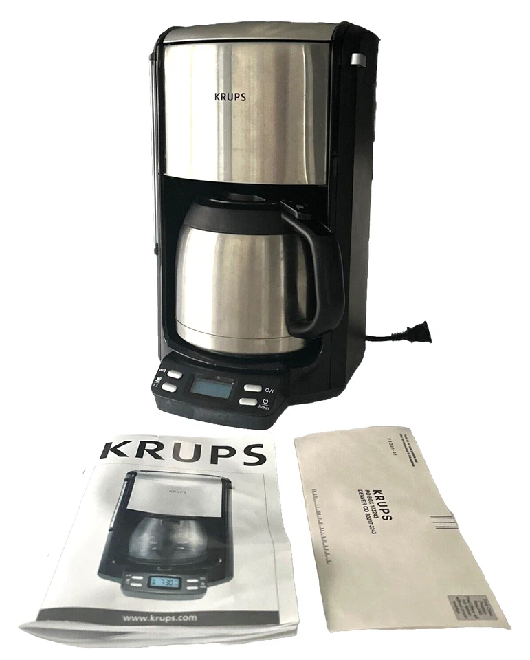 KRUPS FMF5 Programmable Coffee Maker w/Double Wall Thermal Carafe and LED cont.. - Image 1 of 4