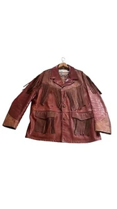 Chaqueta de cuero con flecos y herramientas Kenny Rogers Collection de Schott talla 46 - Imagen 1 de 13