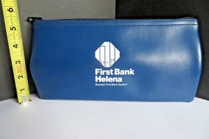 VINTAGE Helena First Bank® Money Deposit Vinyl Zipper Bag Helena, Montana Member - Picture 1 of 16