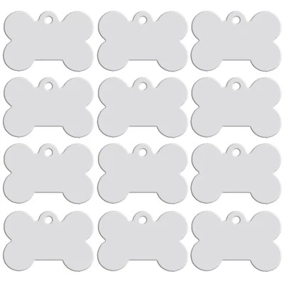 100pcs/lot Wholesale Dog ID Tags Blank Bone Shape Cutom Tags for Pet Puppy Cats - Image 1 of 4