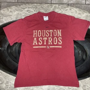 Vintage Team Nike Houston Astros Mens M Center Swoosh MLB Baseball Shirt Y2K - Picture 1 of 8