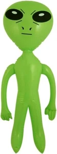 1 X INFLATABLE BLOW UP ALIEN GREEN SPACE MAN 64CM PARTY PROP - Picture 1 of 1
