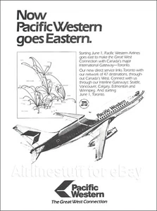 1980 PACIFIC WESTERN Airlines BOEING 737-200 ad airways advert CP AIR CANADA - Picture 1 of 1