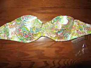 34A ❤️ Victoria's Secret ❤️ BANDEAU Swim suit Top ❤️ Push up ❤️NO STRAPS ❤️ GOLD - Picture 1 of 1