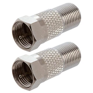 2 Pcs F Type Male to Female Adapter Connector Coax Coaxial Cable TV Antenna - Picture 1 of 2