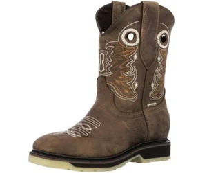 Mens Work Boots Brown Steel Toe Safety Shock Absorbing Botas Trabajo Size 11.5 - Picture 1 of 5