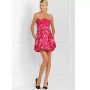 BCBGMAXAZRIA Begonia Strapless Dress Bubble Hem NWT Size 0 Prom Mini Y2K - Picture 1 of 6