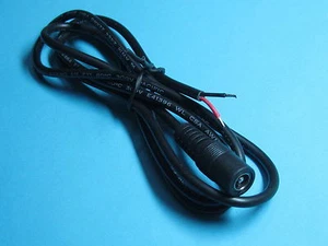 10 pcs DC Power Jack Female Connector 5.5X2.1mm With Cord Cable 22AWG 200cm 2m - Picture 1 of 3