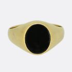Vintage Onyx Signet Ring - 18ct Yellow Gold