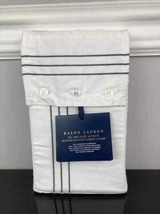 RALPH LAUREN ORGANIC COTTON HANDKERCHIEF EMBROIDERY 2  STANDARD PILLOWCASES NEW - Picture 1 of 3
