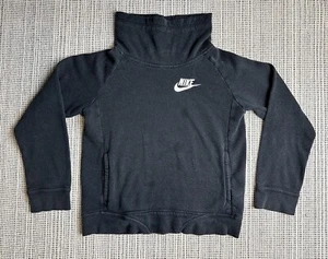 Nike Youth Size Medium Black Sweatshirt Pullover Mock Neck Long Sleeve Pocket - Picture 1 of 17